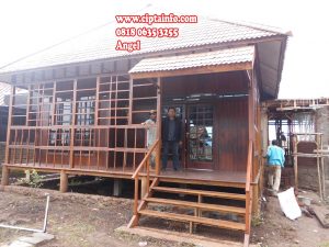 desain rumah kayu di bb